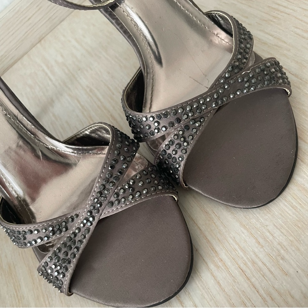 Anne Michelle strappy heeled sandal embellished with crystals